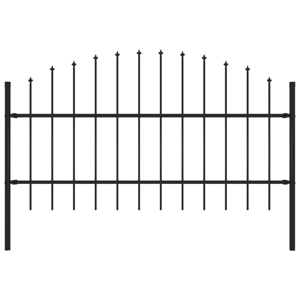Havehegn med spydtop (0,75-1) x 1,7 m stål sort