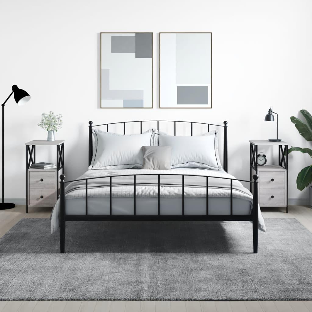 Sengeborde 2 stk. 34x35,5x70 cm konstrueret træ grå sonoma-eg