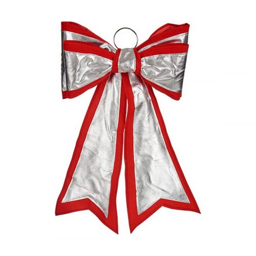 Julesløjfe Krist+ rød/sølv - PVC, 40 × 60 cm
