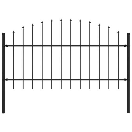 Havehegn med spydtop (1-1,25) x 1,7 m stål sort