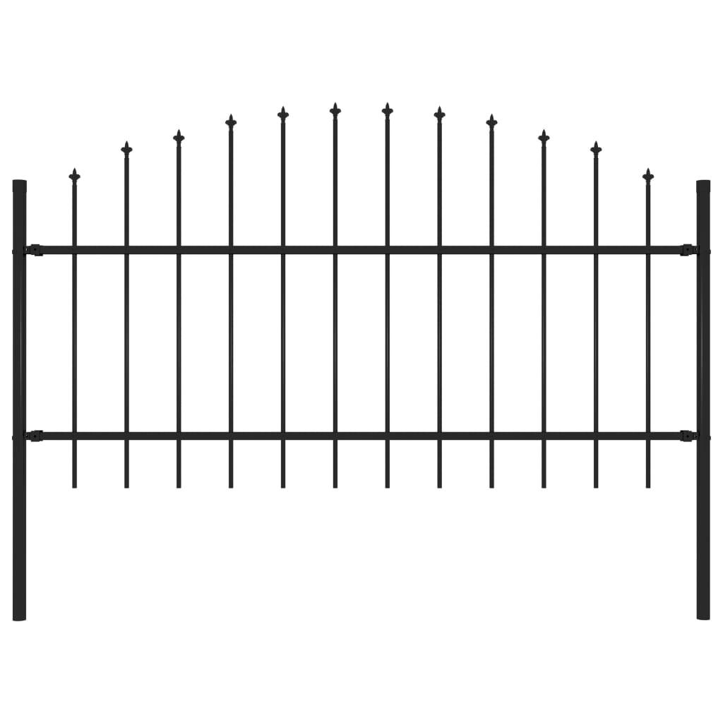 Havehegn med spydtop (1-1,25) x 1,7 m stål sort