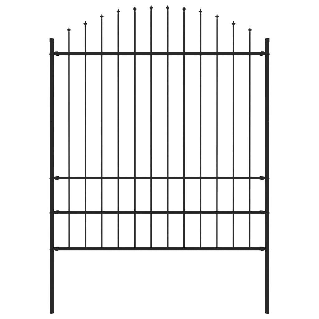 Havehegn med spydtop (1,75-2) x 1,7 m stål sort