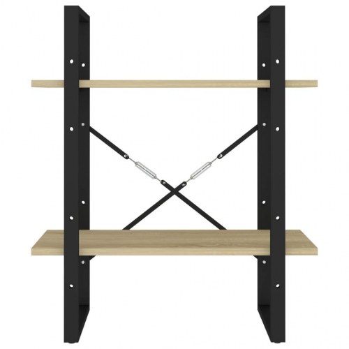 Bogreol med 2 hylder 60×30×70 cm i sonoma-eg - industrielt reolsystem