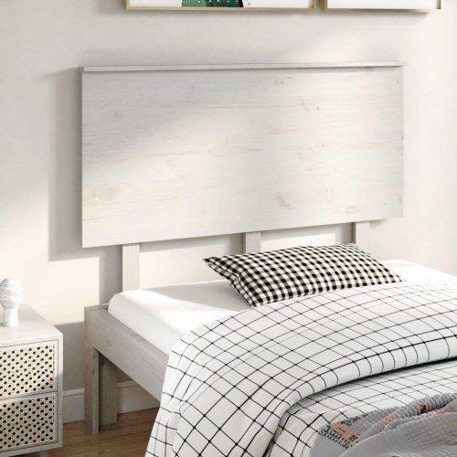 Sengegærde i massivt fyrretræ 124 x 6 x 82,5 cm - hvid