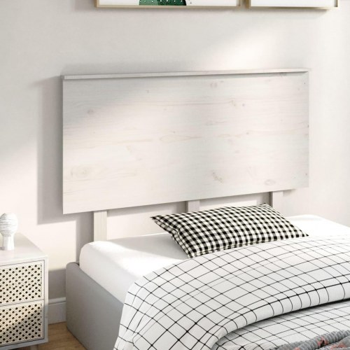Sengegærde i massivt fyrretræ 124 x 6 x 82,5 cm - hvid