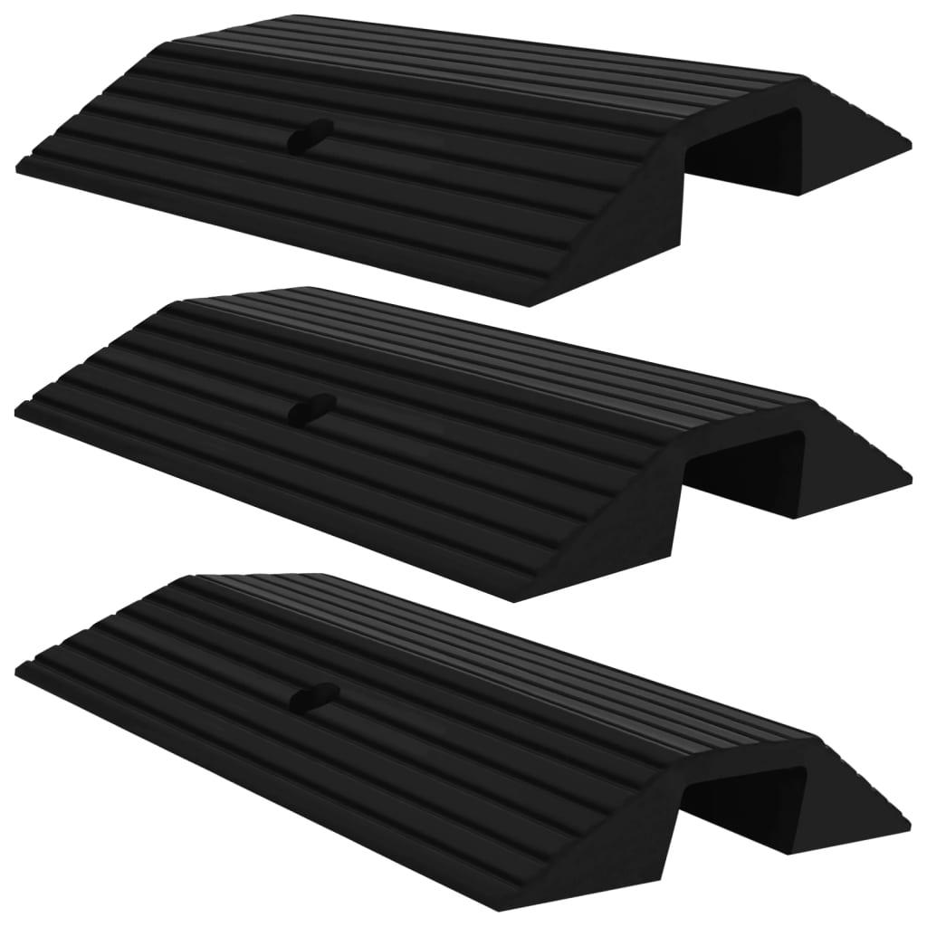 Dørtrinsrampe broform 3 stk. 49x40x8 cm gummi