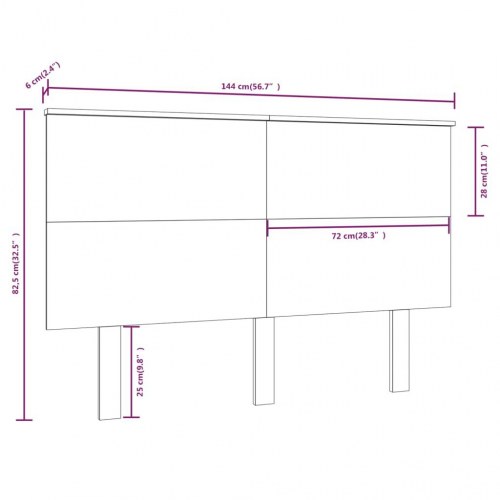 Sengegavl 144 × 6 × 82,5 cm i massivt fyrretræ - hvid