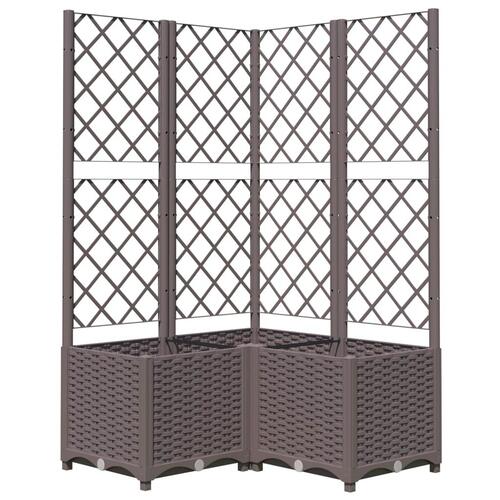 Plantekasse med espalier 80x80x136 cm PP brun