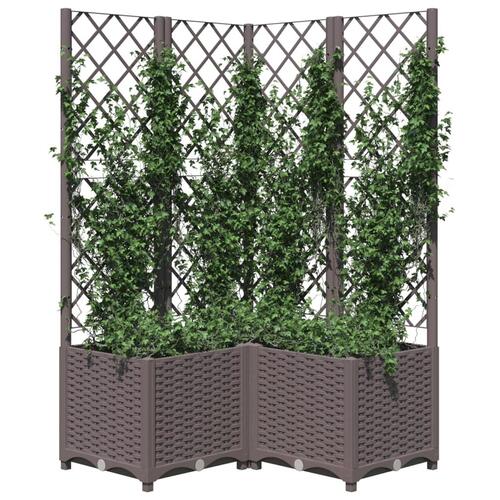 Plantekasse med espalier 80x80x136 cm PP brun
