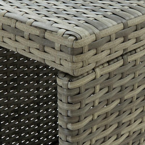 Barbord med opbevaringsstativ 120×60×110 cm i grå polyrattan