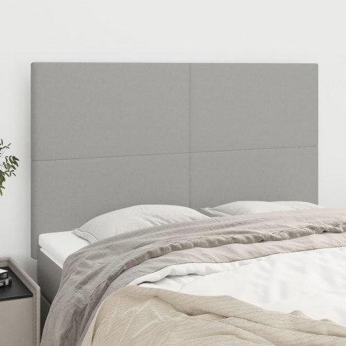 Sengegavl i stof 144 x 5 x 118/128 cm - lysegrå