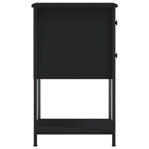 Sengeborde 2 stk. - 32 × 42 × 70 cm i sort konstrueret træ