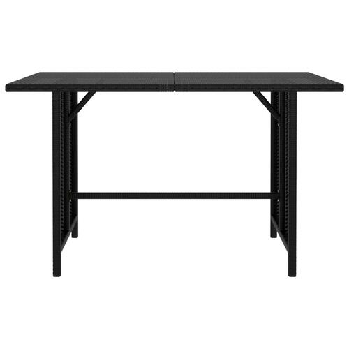 Havebord 110x70x65 cm polyrattan sort