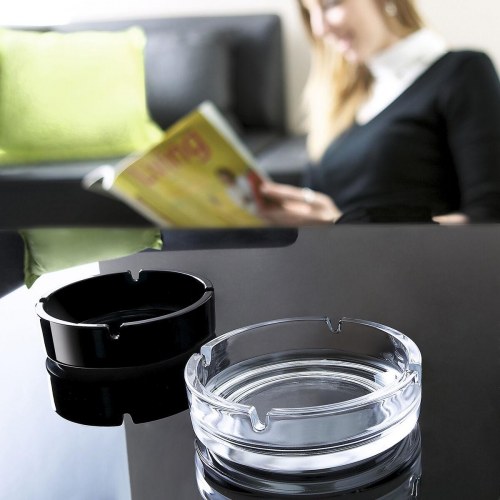 Arcoroc askebæger sæt - 6 stk., sort glas, 10,7 cm, kan stables