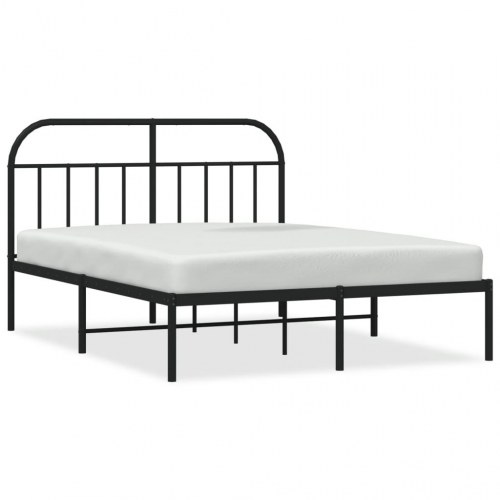 Sengeramme med sengegavl 135 x 190 cm - sort