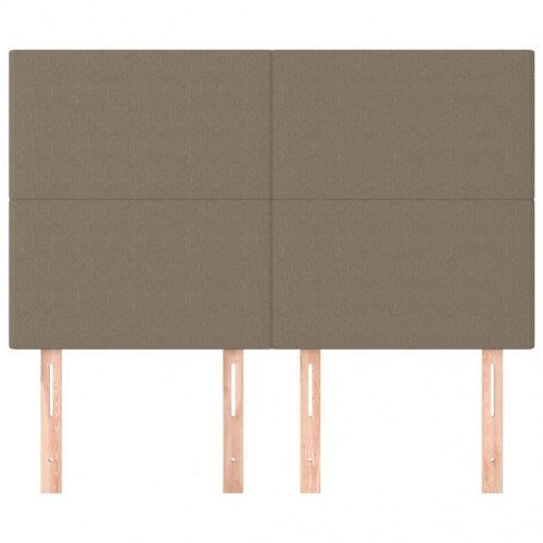Sengegavl i taupe stof - 144 x 5 x 118/128 cm