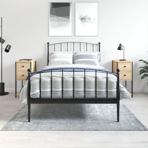 Sengeborde 2 stk. i sonoma-eg - 32×42×70 cm, konstrueret træ og jern