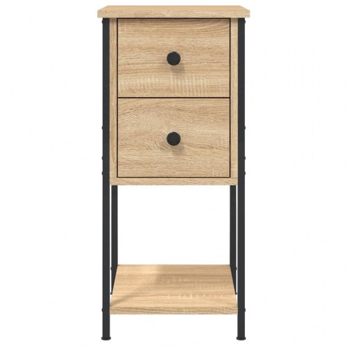 Sengeborde 2 stk. i sonoma-eg - 32×42×70 cm, konstrueret træ og jern