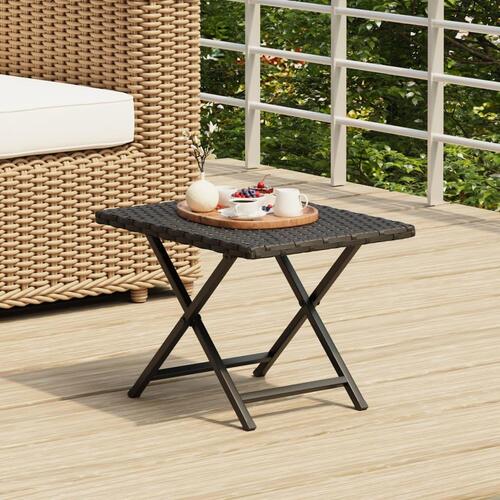 Foldbart bord 45x35x32 cm polyrattan sort