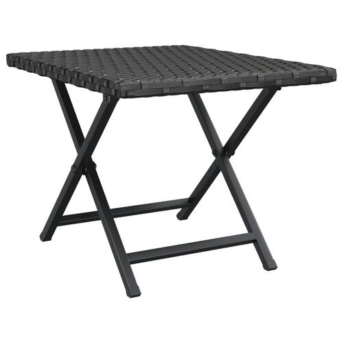 Foldbart bord 45x35x32 cm polyrattan sort