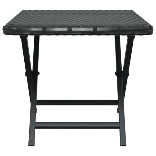 Foldbart bord 45x35x32 cm polyrattan sort