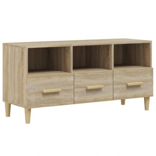 TV-bord 102×36×50 cm i konstrueret træ - sonoma-eg