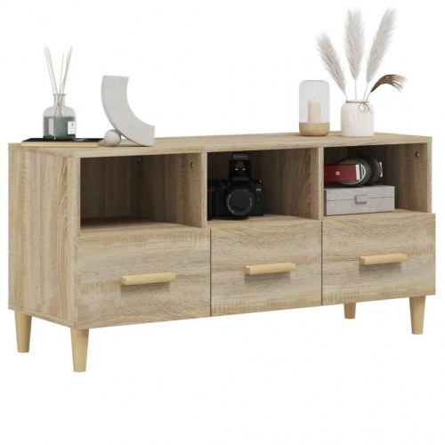 TV-bord 102×36×50 cm i konstrueret træ - sonoma-eg