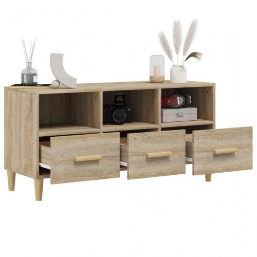 TV-bord 102×36×50 cm i konstrueret træ - sonoma-eg