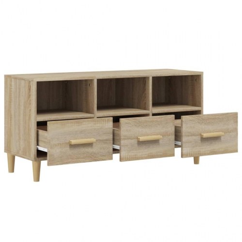 TV-bord 102×36×50 cm i konstrueret træ - sonoma-eg