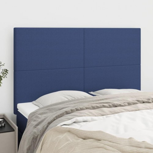 Sengegavl blå 144 x 5 x 118/128 cm stof