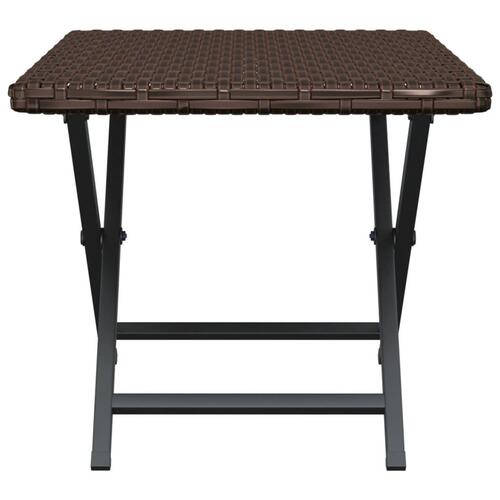 Foldbart bord 45x35x32 cm polyrattan brun