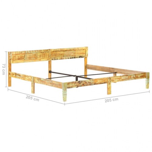 Sengeramme 200 x 200 cm i massivt genbrugstræ