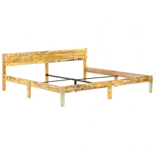 Sengeramme 200 x 200 cm i massivt genbrugstræ