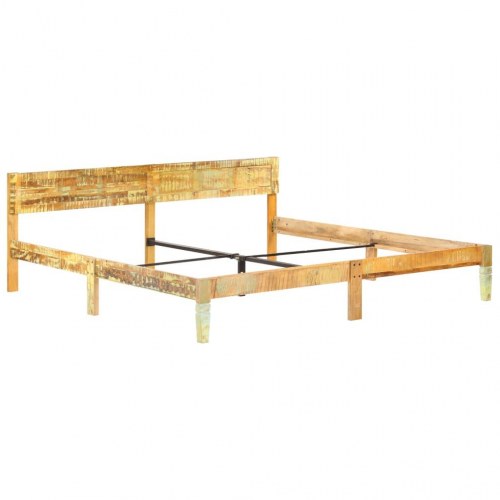 Sengeramme 200 x 200 cm i massivt genbrugstræ