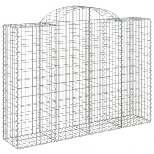 Buet gabionkurv 200×50×140/160 cm - galvaniseret jern stenvæg