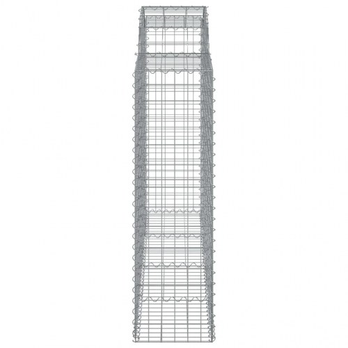 Buet gabionkurv 200×50×140/160 cm - galvaniseret jern stenvæg