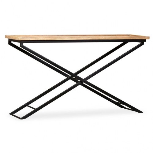 Konsolbord i massivt mangotræ - 130 × 40 × 80 cm, industrielt design