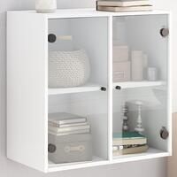 Vægskab med glaslåger 68x37x68,5 cm hvid