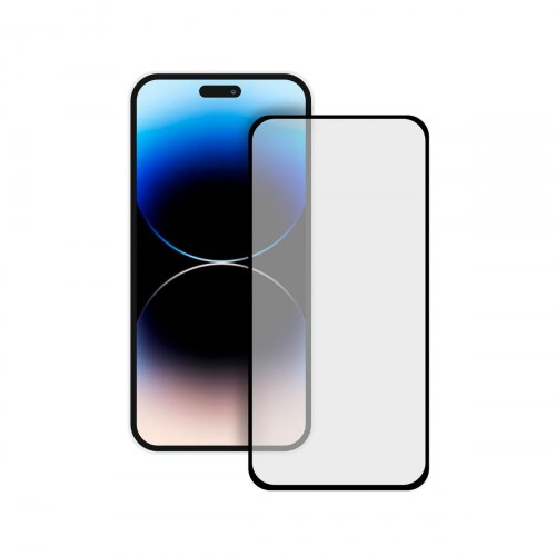 KSIX skærmbeskytter i hærdet glas til iPhone 15 - sort kant