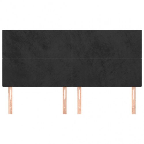 Sengegavl i sort fløjl 200 x 5 x 118/128 cm