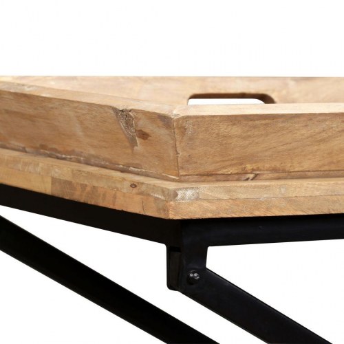 Konsolbord i massivt mangotræ - 130 × 40 × 80 cm, industrielt design