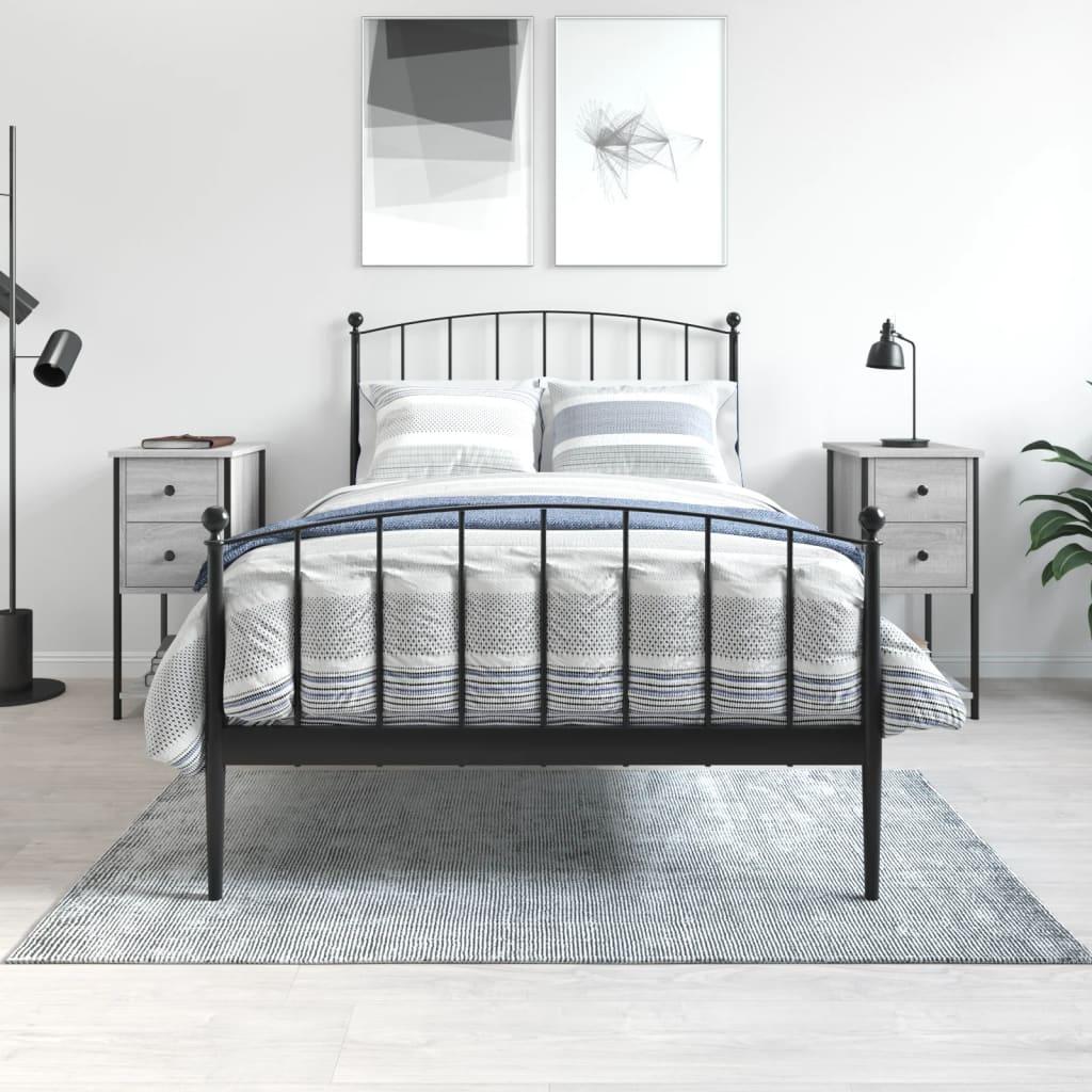 Sengeborde 2 stk. 32x42x70 cm konstrueret træ grå sonoma-eg