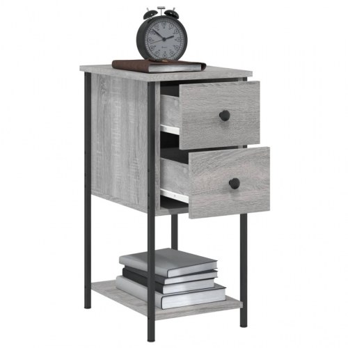 Sengeborde 2 stk. - 32×42×70 cm i konstrueret træ, grå sonoma-eg