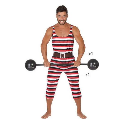 Kostume til voksne Multifarvet Muskelbundt mand Cirkus (2 Dele) XL