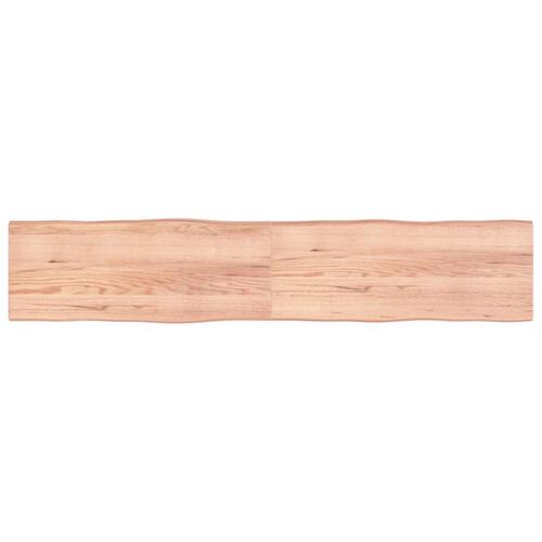 Bordplade 200x40x(2-4) cm naturlig kant behandlet træ lysebrun