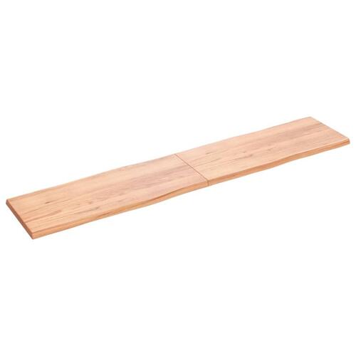 Bordplade 200x40x(2-4) cm naturlig kant behandlet træ lysebrun