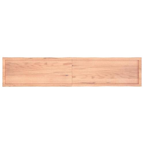 Bordplade 200x40x(2-4) cm naturlig kant behandlet træ lysebrun