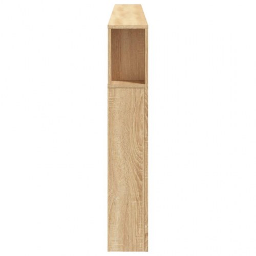 Sengegavl med LED-lys - 220 × 18,5 × 103,5 cm, sonoma-eg, konstrueret træ