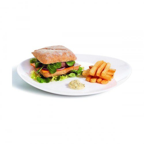 Arcoroc Restaurant flad tallerken 30 × 26 cm - hvid glas (6 stk.)