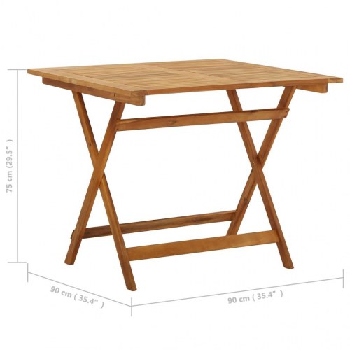 Foldbart havebord i massivt akacietræ - 90 × 90 × 75 cm